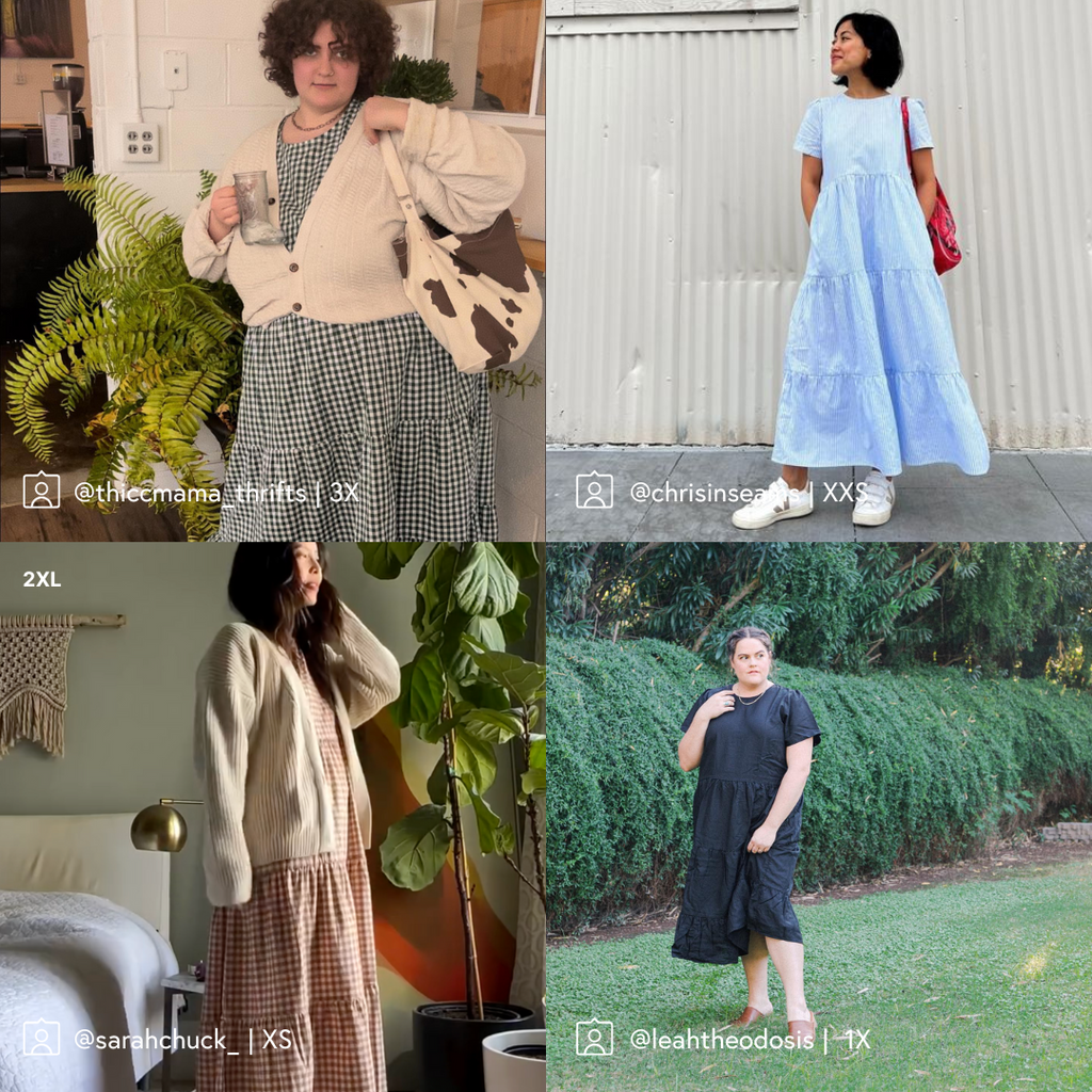 Chalet Tiered Dress Cotton Linen (Clearance)