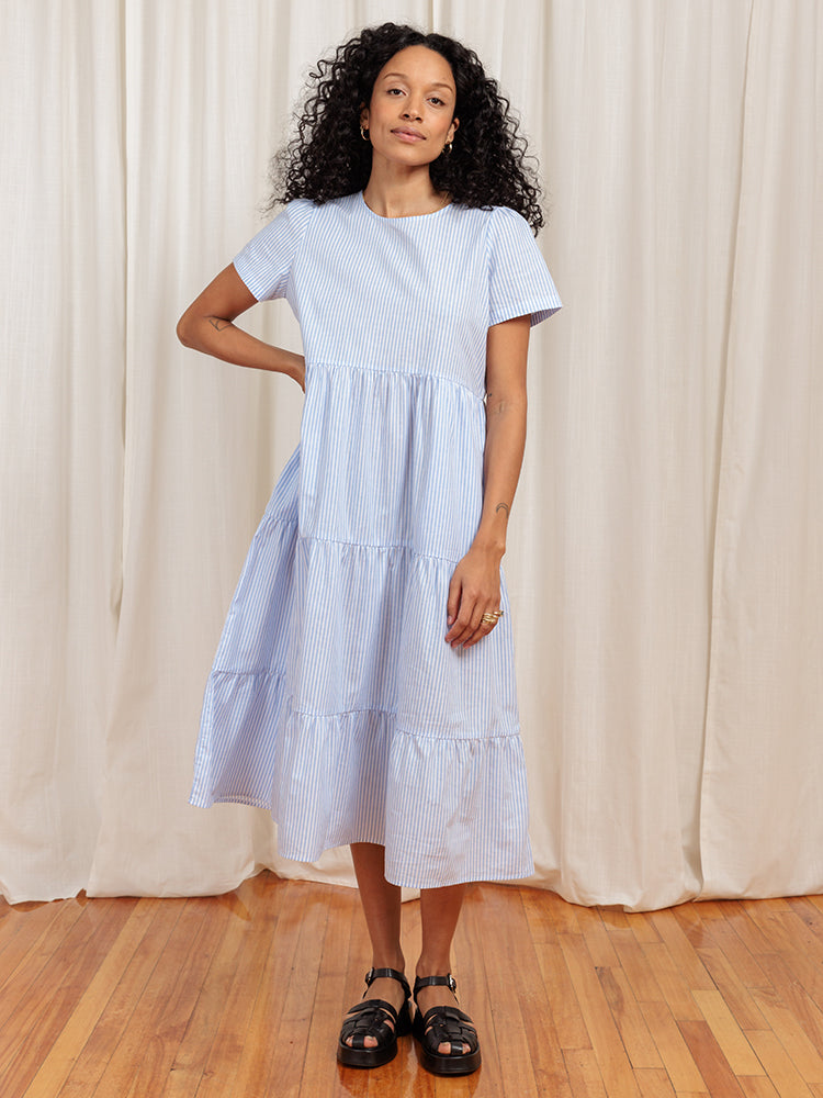 Chalet Tiered Dress Cotton Linen (Clearance)